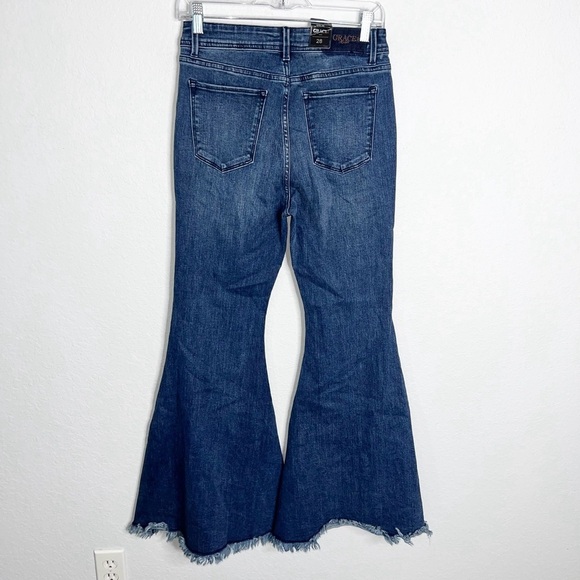 Grace in LA Flare Jeans Women's 28 Raw Hem Bell Bottom High Waist CL - Picture 3 of 11